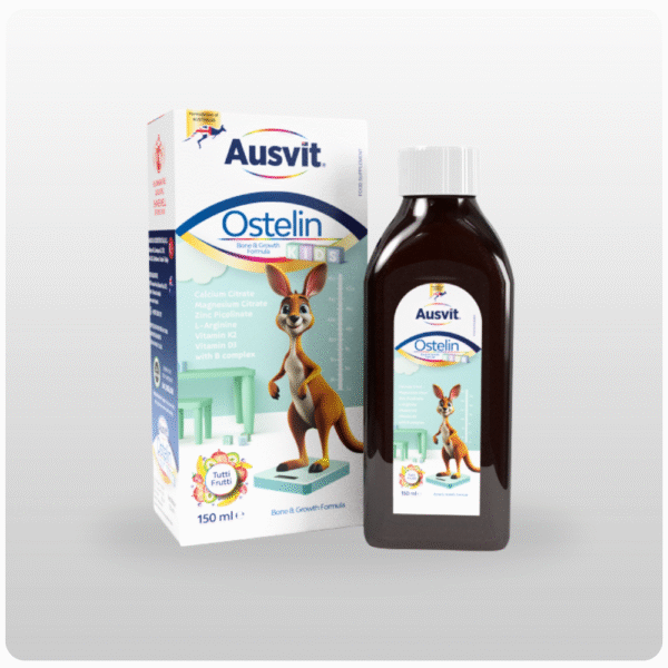Ausvit Ostelin Kids – Kalsiyum, Magnezyum, Vitamin ve Mineral İçeren Çocuk Şurubu (150 ml)